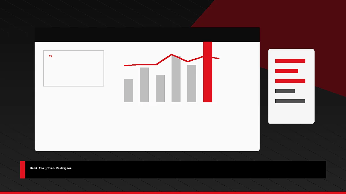 SaaS analytics dashboard and modern software workspace visual