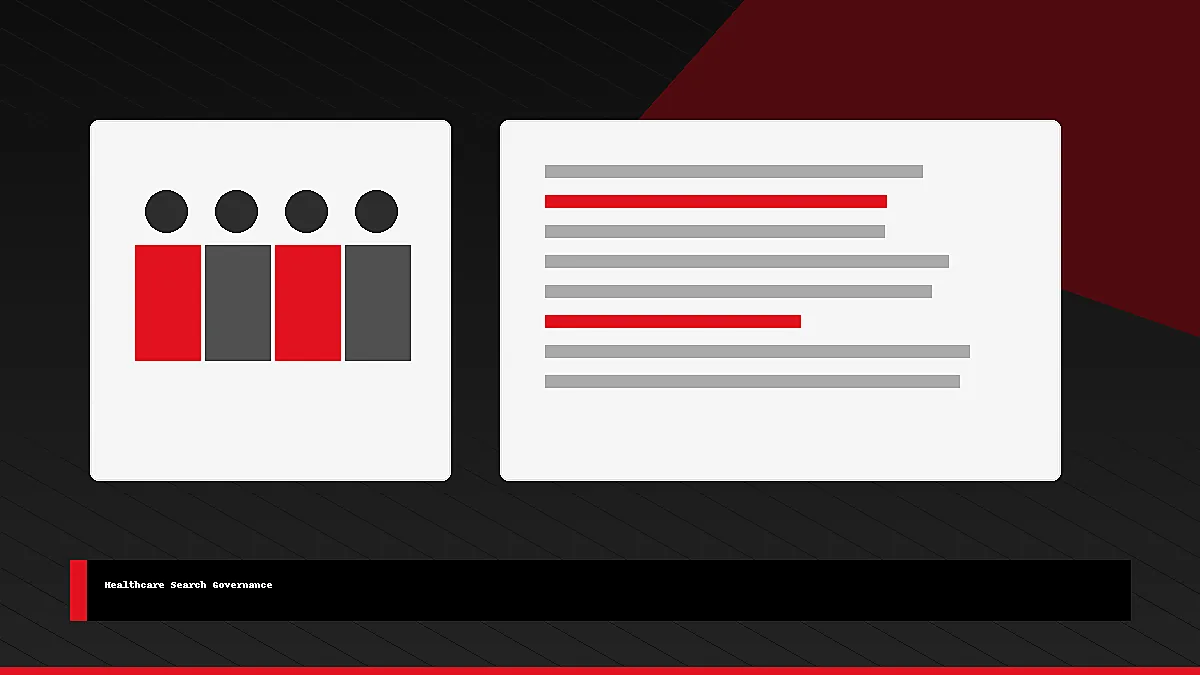 Healthcare team and clinic search governance visual